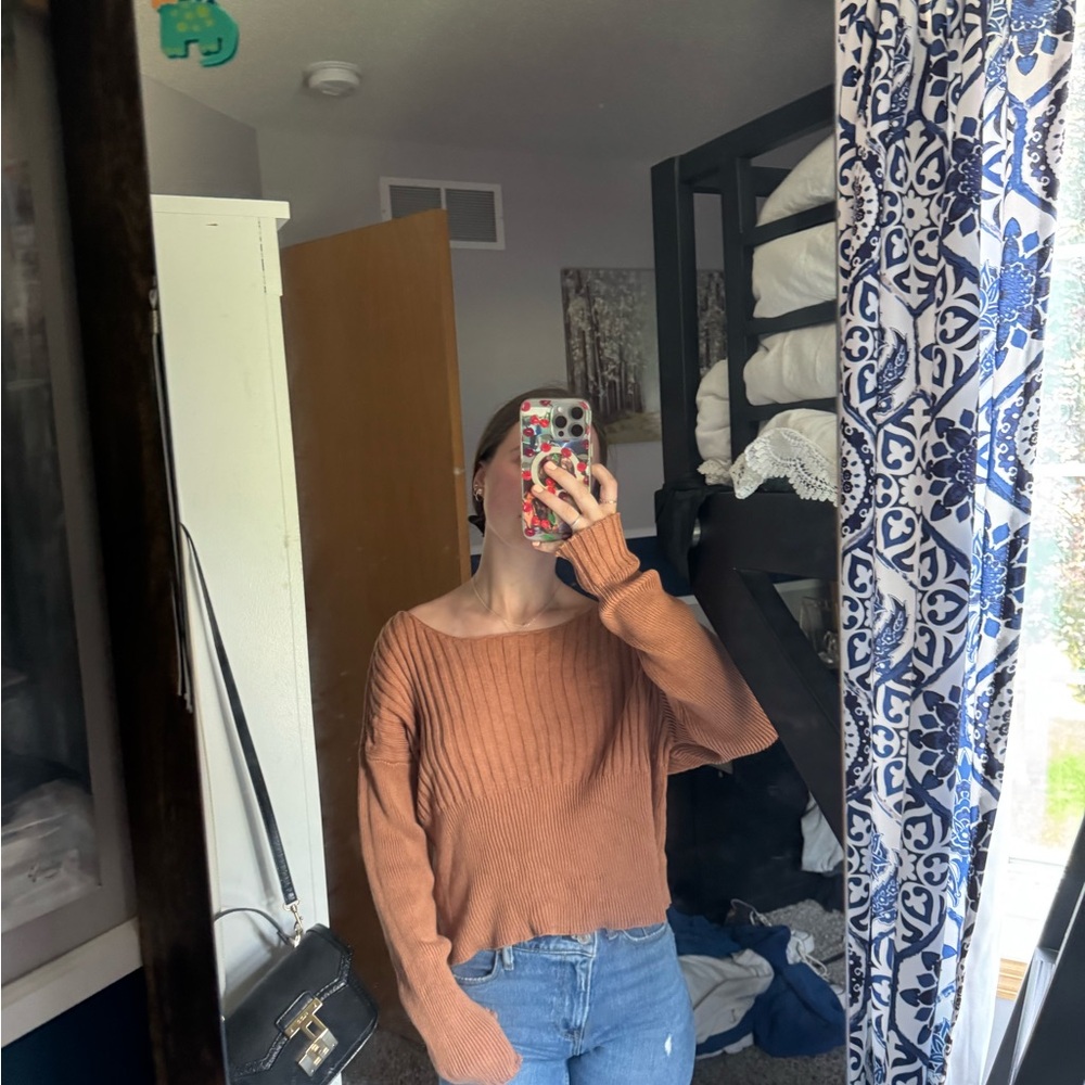 Brown Ribbed PacSun Sweater